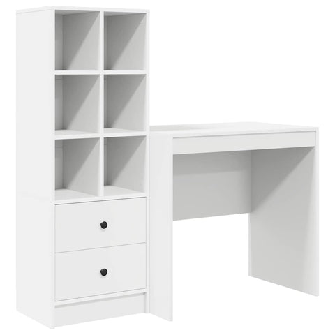 vidaXL Desk with Storage 2 pcs White 80 x 50 x 76 cm Engineered wood