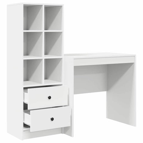 vidaXL Desk with Storage 2 pcs White 80 x 50 x 76 cm Engineered wood