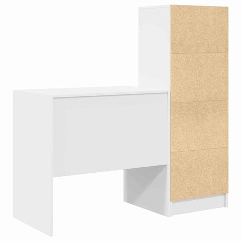 vidaXL Desk with Storage 2 pcs White 80 x 50 x 76 cm Engineered wood