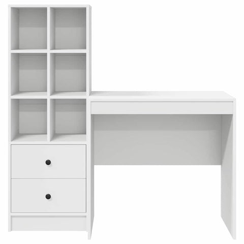 vidaXL Desk with Storage 2 pcs White 80 x 50 x 76 cm Engineered wood