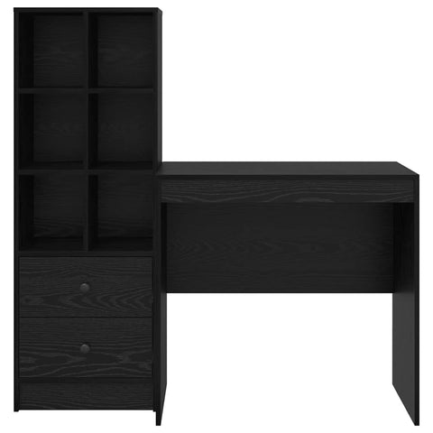 vidaXL Desk with Storage with Drawer 2 pcs Black oak 80 x 50 x 76 cm