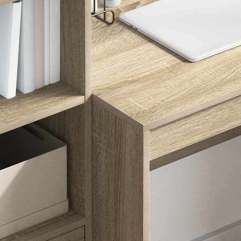 vidaXL Desk with Storage with Drawer 2 pcs Sonoma Oak 80 x 50 x 76 cm