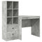 vidaXL Desk with Storage 2 pcs Concrete Grey 80 x 50 x 76 cm