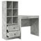 vidaXL Desk with Storage 2 pcs Concrete Grey 80 x 50 x 76 cm