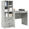 vidaXL Desk with Storage 2 pcs Concrete Grey 80 x 50 x 76 cm
