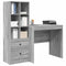 vidaXL Desk with Storage with Drawer 2 pcs Grey sonoma 80 x 50 x 76 cm