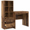vidaXL Desk with Storage with Drawer 2 pcs Old Wood 80 x 50 x 76 cm