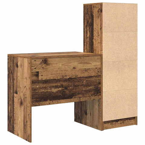 vidaXL Desk with Storage with Drawer 2 pcs Old Wood 80 x 50 x 76 cm