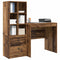 vidaXL Desk with Storage with Drawer 2 pcs Old Wood 80 x 50 x 76 cm