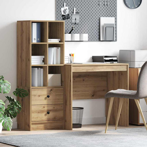 vidaXL Desk with Storage with Drawer 2 pcs Artisan oak 80 x 50 x 76 cm