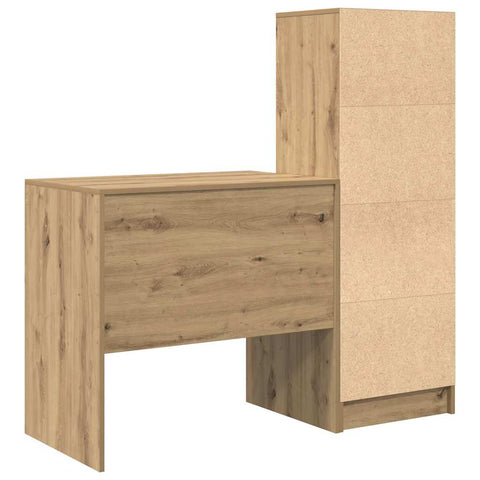 vidaXL Desk with Storage with Drawer 2 pcs Artisan oak 80 x 50 x 76 cm