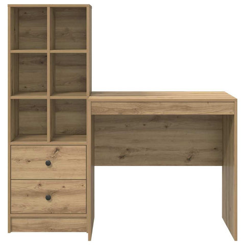 vidaXL Desk with Storage with Drawer 2 pcs Artisan oak 80 x 50 x 76 cm