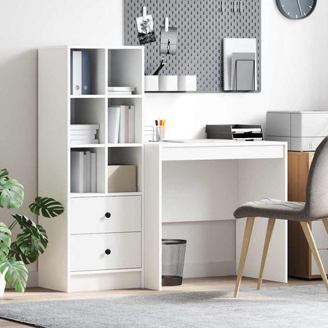 vidaXL Desk with Storage 2 pcs White 90 x 50 x 76 cm Engineered wood
