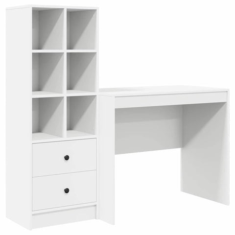 vidaXL Desk with Storage 2 pcs White 90 x 50 x 76 cm Engineered wood