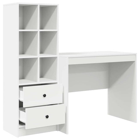 vidaXL Desk with Storage 2 pcs White 90 x 50 x 76 cm Engineered wood