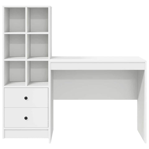 vidaXL Desk with Storage 2 pcs White 90 x 50 x 76 cm Engineered wood