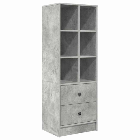 vidaXL Desk with Drawer 2 pcs Concrete Grey
