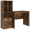 vidaXL Desk with Storage with Drawer 2 pcs Smoked Oak 90 x 50 x 76 cm