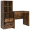 vidaXL Desk with Storage with Drawer 2 pcs Smoked Oak 90 x 50 x 76 cm