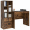 vidaXL Desk with Storage with Drawer 2 pcs Smoked Oak 90 x 50 x 76 cm