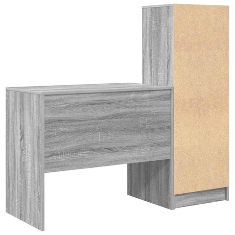 vidaXL Desk with Storage with Drawer 2 pcs Grey sonoma 90 x 50 x 76 cm