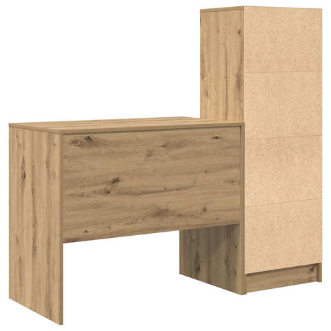 vidaXL Desk with Storage with Drawer 2 pcs Artisan oak 90 x 50 x 76 cm