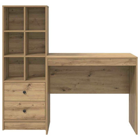 vidaXL Desk with Storage with Drawer 2 pcs Artisan oak 90 x 50 x 76 cm