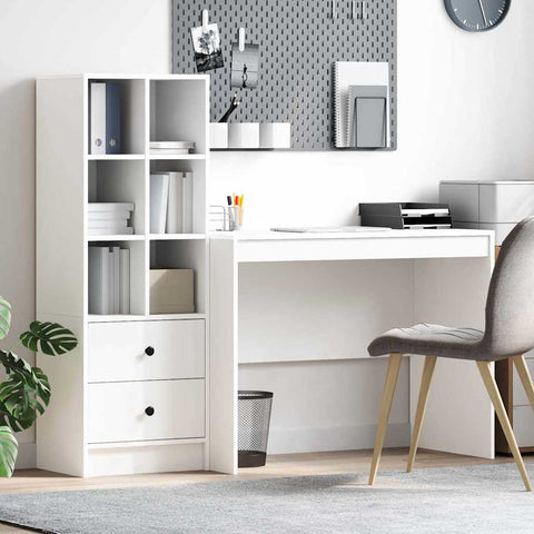 vidaXL Desk with Storage 2 pcs White 100 x 50 x 76 cm Engineered wood