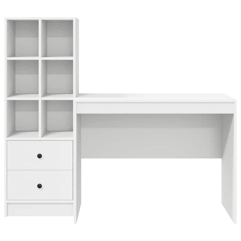 vidaXL Desk with Storage 2 pcs White 100 x 50 x 76 cm Engineered wood