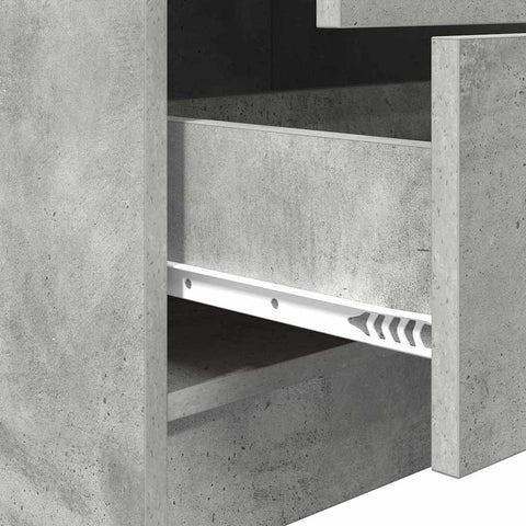 vidaXL Desk with Storage 2 pcs Concrete Grey 100 x 50 x 76 cm