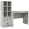 vidaXL Desk with Storage 2 pcs Concrete Grey 100 x 50 x 76 cm