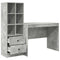 vidaXL Desk with Storage 2 pcs Concrete Grey 100 x 50 x 76 cm