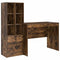 vidaXL Desk with Storage with Drawer 2 pcs Smoked Oak 100 x 50 x 76 cm