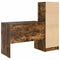 vidaXL Desk with Storage with Drawer 2 pcs Smoked Oak 100 x 50 x 76 cm