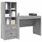 vidaXL Desk with Storage with Shelf 2 pcs Grey sonoma 100 x 50 x 76 cm