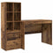 vidaXL Desk with Storage with Drawer 2 pcs Old Wood 100 x 50 x 76 cm