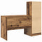 vidaXL Desk with Storage with Drawer 2 pcs Old Wood 100 x 50 x 76 cm