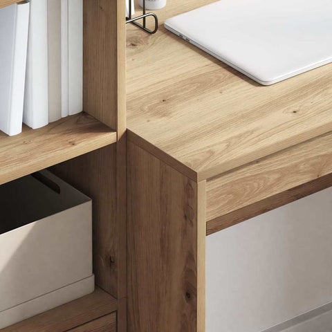 vidaXL Desk with Storage with Shelf 2 pcs Artisan oak 100 x 50 x 76 cm