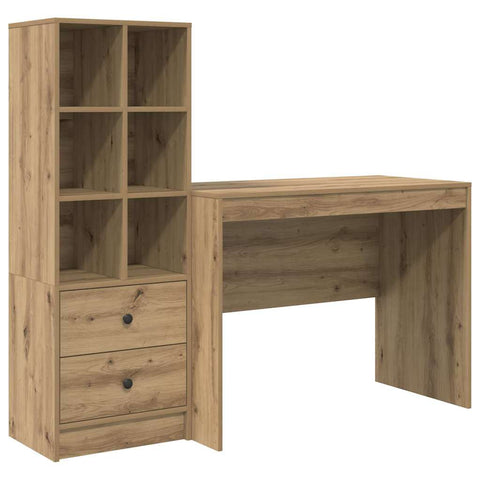 vidaXL Desk with Storage with Shelf 2 pcs Artisan oak 100 x 50 x 76 cm