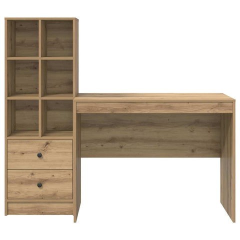 vidaXL Desk with Storage with Shelf 2 pcs Artisan oak 100 x 50 x 76 cm