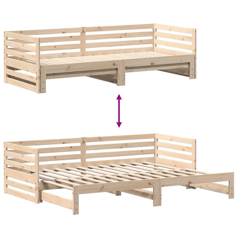 vidaXL Day bed with Trundle without Mattress 80x200 cm