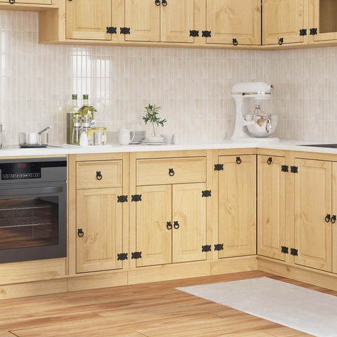 vidaXL Cabinet with Drawer Honey 60 x 46 x 81.5 cm Solid Pine Wood