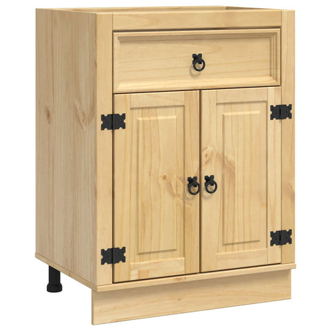 vidaXL Cabinet with Drawer Honey 60 x 46 x 81.5 cm Solid Pine Wood