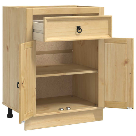 vidaXL Cabinet with Drawer Honey 60 x 46 x 81.5 cm Solid Pine Wood