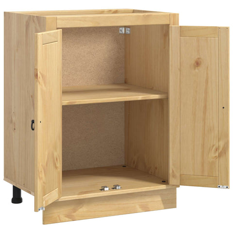 vidaXL Cabinet with Shelf Honey 60 x 46 x 81.5 cm Solid Pine Wood