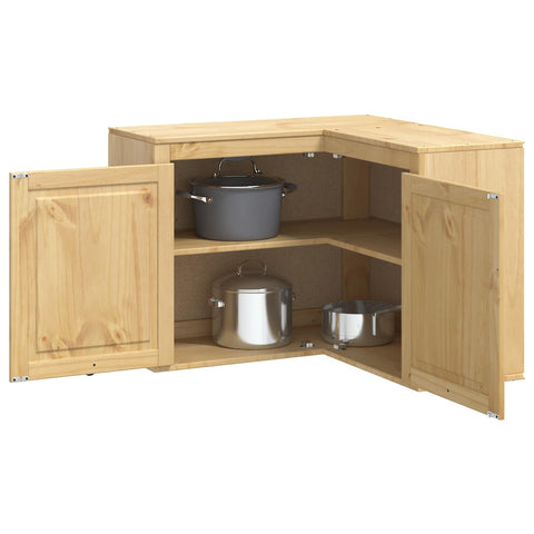 vidaXL Cabinet with Shelf Honey 80 x 80 x 60 cm Solid Pine Wood