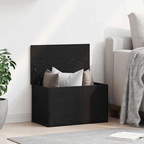 vidaXL Storage Box Black Oak 60 x 35 x 35 cm Engineered Wood