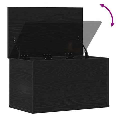 vidaXL Storage Box Black Oak 60 x 35 x 35 cm Engineered Wood