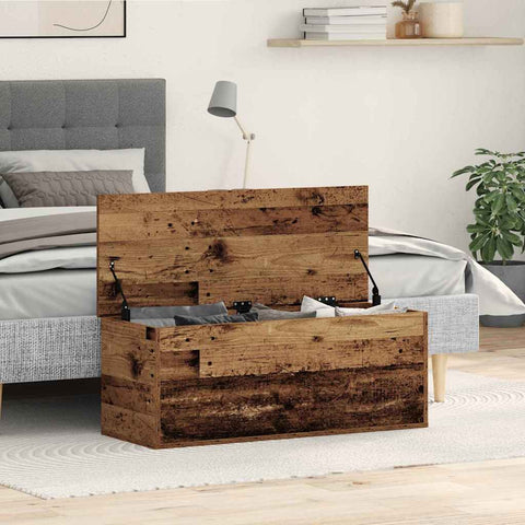 vidaXL Storage Box Old Wood 90 x 35 x 35 cm Engineered Wood