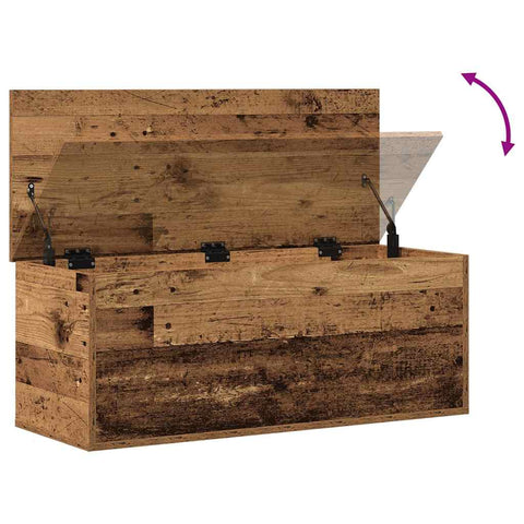 vidaXL Storage Box Old Wood 90 x 35 x 35 cm Engineered Wood